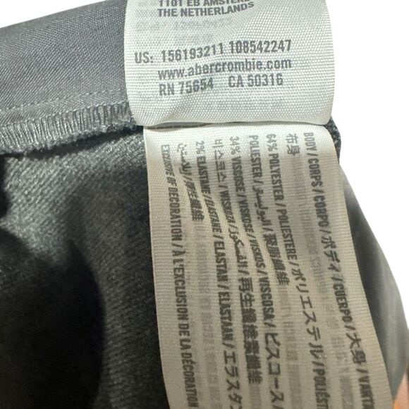 Abercrombie & Fitch Gray Dress Pants with Straight-Leg Cut Pull-On Baggy Trouser - Picture 11 of 14